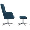 vidaXL Chaise de relaxation avec tabouret Bleu Velours
