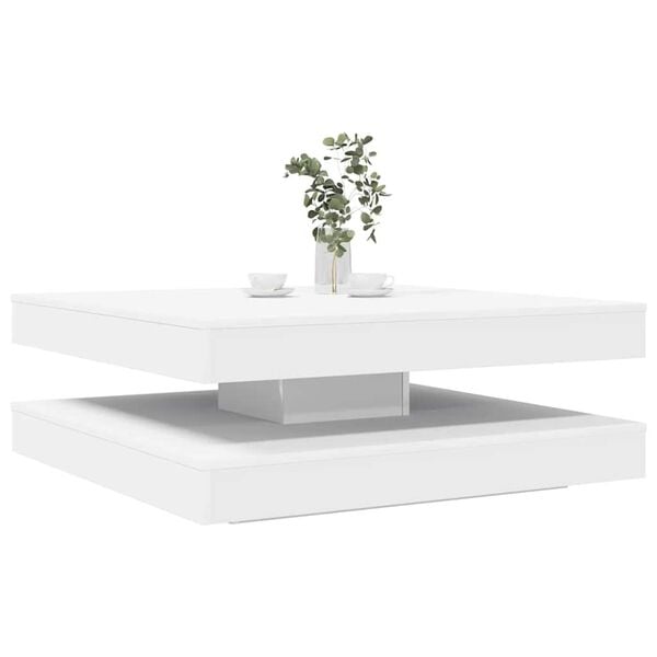 vidaXL Table basse rotative à 360 degrés blanc 90x90x34,5 cm