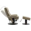 vidaXL Fauteuil massage inclinable cappuccino similicuir bois courb&eacute;