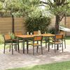 vidaXL Ensemble de salle &agrave; manger pour jardin 7 pcs Noir