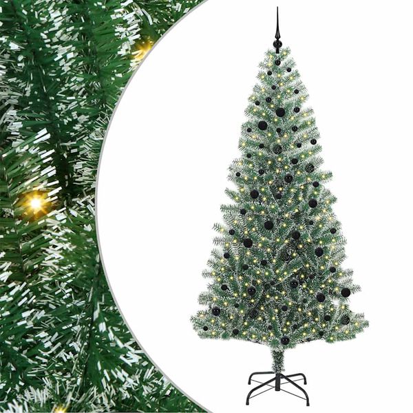 vidaXL Arbre de No&euml;l artificiel floconn&eacute; de neige avec lumi&egrave;re LED