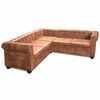 vidaXL Canap&eacute; d'angle Chesterfield 5 plcs Cuir artificiel Marron
