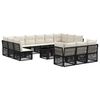 vidaXL Ensemble de canap&eacute; de jardin 14 pc Noir polyrotin
