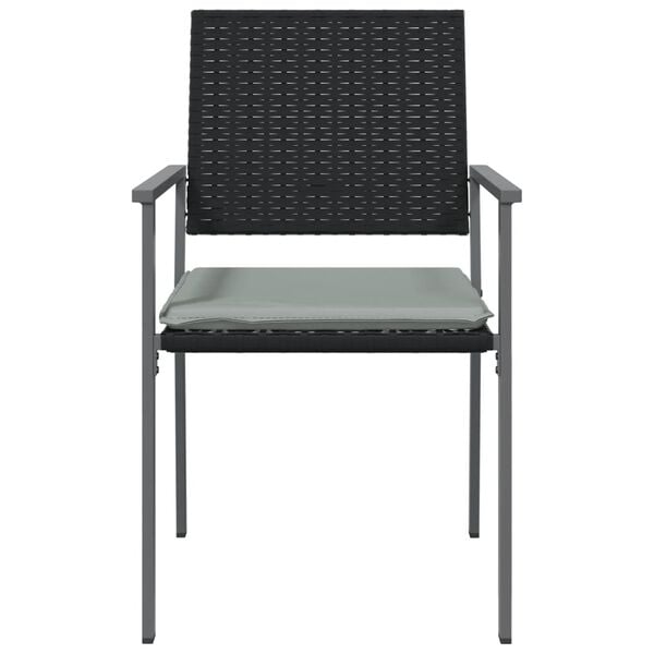 vidaXL Chaises de jardin et coussins lot de 2 noir 54x62,5x89 cm rotin