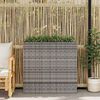 vidaXL Lit surélevé de jardin avec 4 pots Résine tressée Gris
