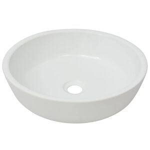 vidaXL Lavabo ronde C&eacute;ramique Blanc 42 x 12 cm