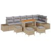 vidaXL Ensemble de canap&eacute; de jardin 10 pc Beige polyrotin