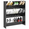 vidaXL Armoire &agrave; chaussures murale gris brillant bois d'ing&eacute;nierie