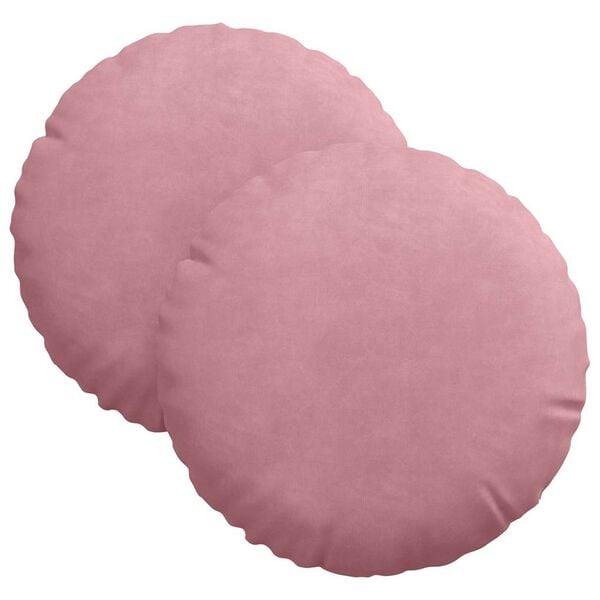 vidaXL Coussins de si&egrave;ge 2 pcs Rose &Oslash; 40 x 13 cm Velours