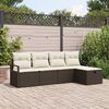 vidaXL Ensemble de canap&eacute; de jardin 5 pcs Marron Poly rotin