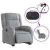 vidaXL Fauteuil inclinable &eacute;lectrique gris clair tissu