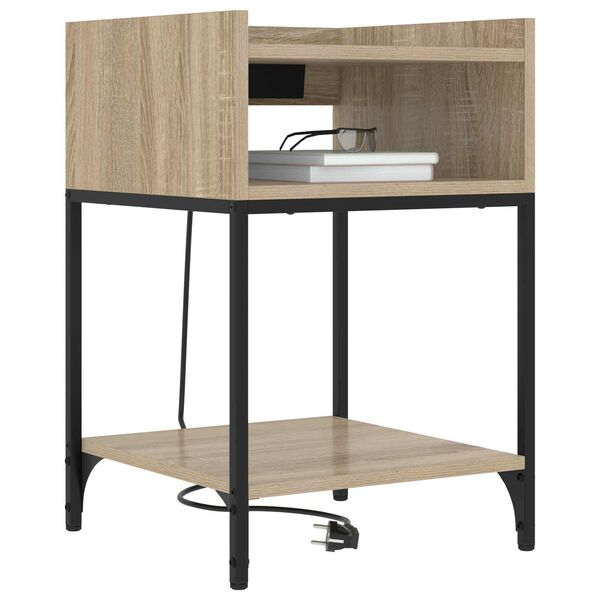 vidaXL Cabinet de chevet avec &eacute;tag&egrave;re Ch&ecirc;ne Sonoma 40 x 40 x 61 cm