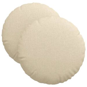 vidaXL Coussins de si&egrave;ge 2 pcs Cr&egrave;me &Oslash;40 x 13 cm tissu