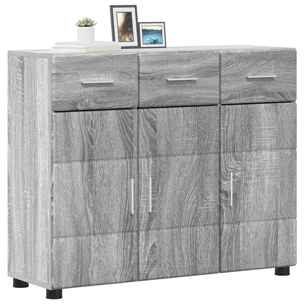vidaXL Buffet Gris Sonoma 88,5 x 30,5 x 73 cm Bois d'ing&eacute;nierie