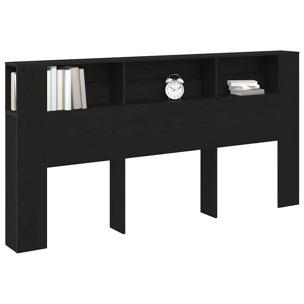 vidaXL Cabinet de Tête de Lit Chêne noir 200 x 18,5 x 104,5 cm