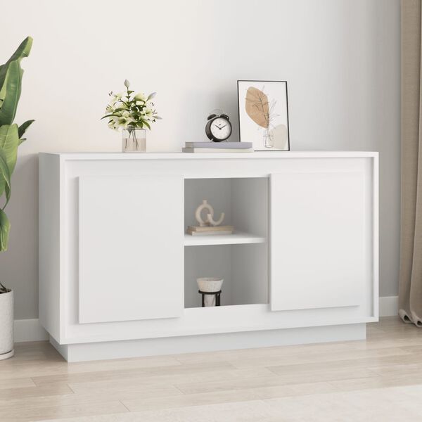 vidaXL Buffet blanc 102x35x60 cm bois d'ing&eacute;nierie