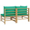 vidaXL Salon de jardin 2 pcs avec coussins vert bambou