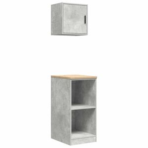 vidaXL Armoires de garage 2 pcs gris b&eacute;ton bois d'ing&eacute;nierie