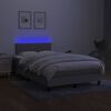 vidaXL Sommier &agrave; lattes de lit matelas LED Gris clair 120x200 cm Tissu