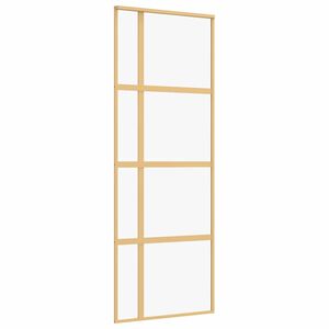 vidaXL Porte coulissante dor&eacute; 76x205 cm verre ESG clair et aluminium