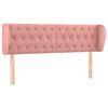 vidaXL T&ecirc;te de lit avec oreilles Rose 163x23x78/88 cm Velours