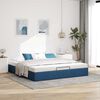 VidaXL Cadre de lit ottoman sans matelas bleu 160x200 cm tissu