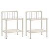 vidaXL Tables de chevet 2 pcs Blanc et transparent M&eacute;tal et verre