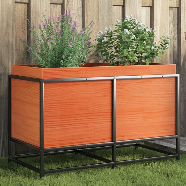 vidaXL Jardini&egrave;re cire marron 80x40x50 cm bois de pin massif