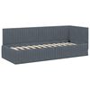 vidaXL Cadre de lit d'angle avec matelas 2 pcs Gris Velours