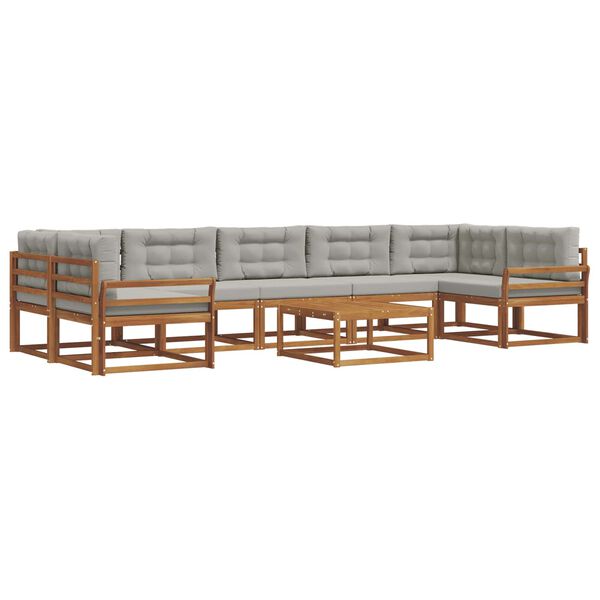 vidaXL Ensemble de canap&eacute;s d'ext&eacute;rieur 8 pcs Gris Naturel et Clair