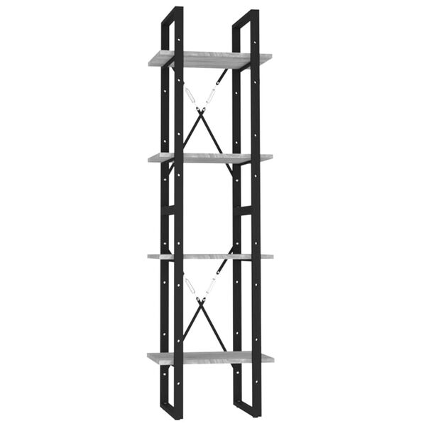 vidaXL Biblioth&egrave;que 4 niveaux Sonoma gris 40x30x140 cm Bois