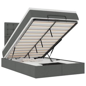 vidaXL Cadre de lit ottoman avec matelas gris fonc&eacute; 120x190 cm tissu