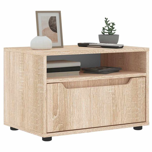 vidaXL Meuble TV VISNES ch&ecirc;ne sonoma 60x40x38 cm bois d'ing&eacute;nierie