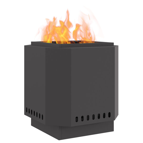 vidaXL Foyer sans fumée Noir 48 x 48 x 51 cm Acier
