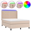 vidaXL Sommier &agrave; lattes de lit matelas LED Cappuccino 140x200 cm