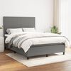 vidaXL Sommier &agrave; lattes de lit avec matelas Gris fonc&eacute; 140x200cm Tissu