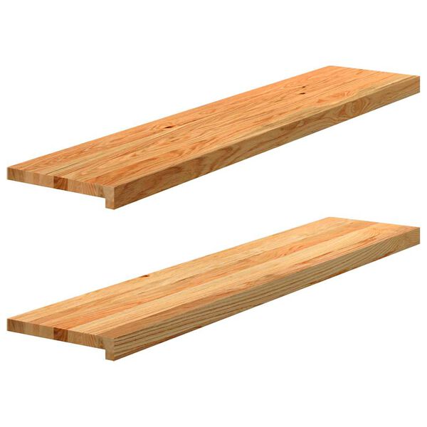 vidaXL Appuis de fen&ecirc;tre 2 pcs marron clair bois de ch&ecirc;ne massif