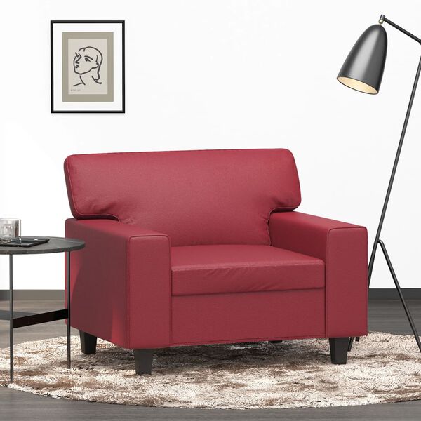 vidaXL Fauteuil Rouge bordeaux 60 cm Similicuir