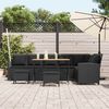 vidaXL Salon de jardin 4 pcs avec coussins forme L noir r&eacute;sine tress&eacute;e