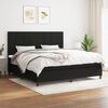 vidaXL Sommier &agrave; lattes de lit avec matelas Noir 200x200 cm Tissu