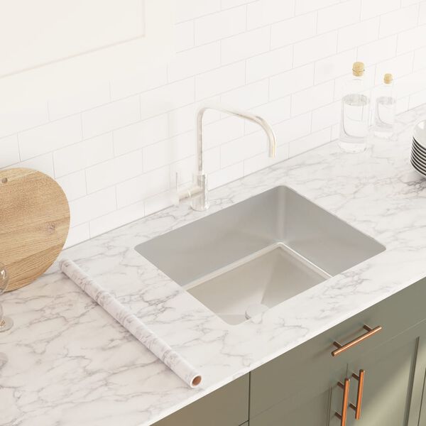 vidaXL Autocollant auto-adh&eacute;sif pour meuble blanc marbr&eacute; 90x500 cm PVC