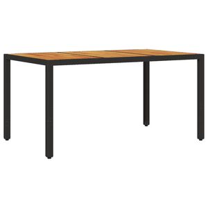 vidaXL Table de jardin et dessus en bois d'acacia noir r&eacute;sine tress&eacute;e