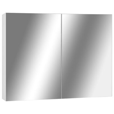vidaXL Armoire à miroir de salle de bain blanc 80x15x60 cm MDF