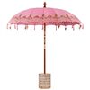 vidaXL Parasol balinais avec base Rose 215 x 215 x 260 cm
