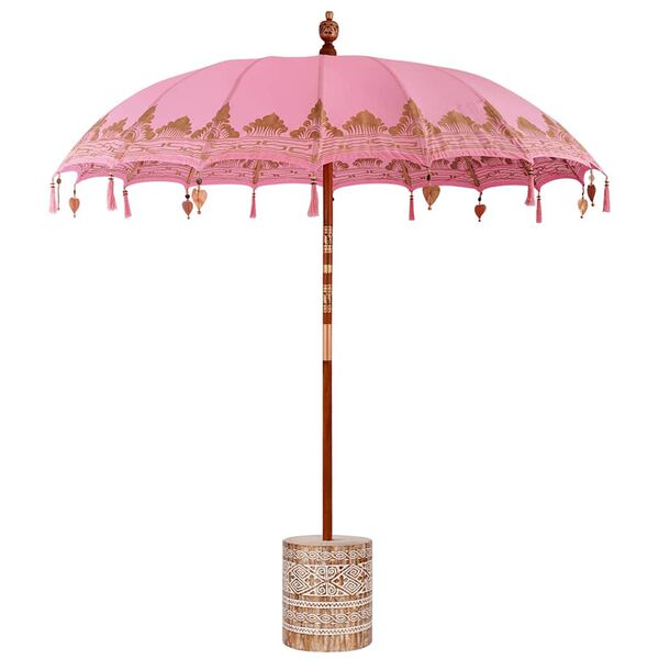 vidaXL Parasol balinais avec base Rose 215 x 215 x 260 cm