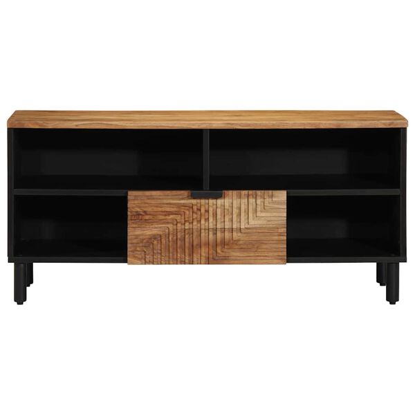 vidaXL Unites TV avec tiroir Bois d'Acacia Massif 100 x 33,5 x 46 cm