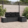vidaXL Ensemble de canap&eacute; de jardin avec coussin 4 pcs Noir