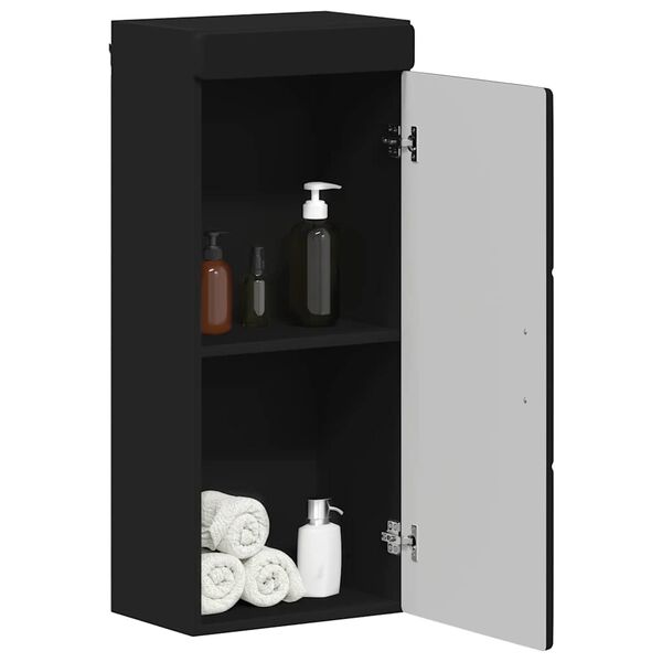 vidaXL Armoire murale de salle de bain TULUM Noir 37 x 24,5 x 86 cm