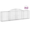 vidaXL Paniers &agrave; gabions arqu&eacute;s 12 pcs 300x30x80/100 cm fer galvanis&eacute;