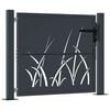 vidaXL Portail de jardin Anthracite 100x75 cm Acier Design Herbe